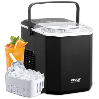 VEVOR Eiswürfelbereiter Eisbereiter Eiswürfelmaschine 9 Würfel in 6 Minuten, 11,8 kg / 24 h, tragbarer Eiswürfelbereiter mit Schaufel & Korb, Eismaschine mit 2 Größen für Küche Bar Party VEVOR Eiswürfelbereiter Eisbereiter Eiswürfelmaschine 9 Würfel in 6 Minuten, 11,8 kg / 24 h, tragbarer Eiswürfelbereiter mit Schaufel & Korb, Eismaschine mit 2 Größen für Küche Bar Party