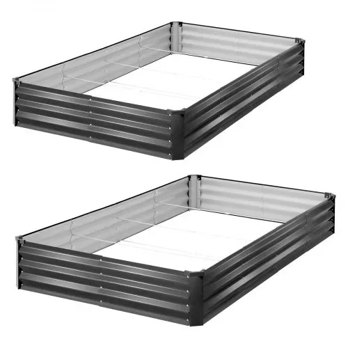 VEVOR Hochbeet Metall 2er-Pack 244x122x30 cm, Rechteckiges Gartenbeet, Pflanzkasten-Set für den Außenbereich, Gemüsebeet mit Handschuhen, Blumenbeet, Pflanzbeet für Blumen & Gemüse – Bild 9