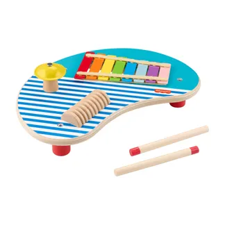 Fisher-Price Holz-Musiktisch mit Percussion-Instrumenten, 3 Teile Fisher-Price Holz-Musiktisch mit Percussion-Instrumenten, 3 Teile