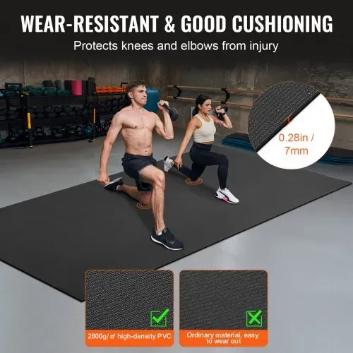 VEVOR Trainingsmatte, rutschfeste, hochdichte Premium-Yogamatte, Trainings-Yogamatte für Männer und Frauen, Fitness- und Trainingsmatte mit Tasche und Tragegurt, für alle Arten von Heim-Yoga, Pilates und Bodentraining (3,6 x 1,8 m) – Bild 3