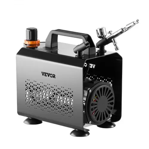 VEVOR Airbrush Set 1/6 PS mit Luftkompressor, 1 Dual Action Airbrush Pistole mit 3 Düsen (0,2/0,3/0,5 mm) & Schlauch & Acrylfarbe & für Kuchendekoration Modellmalerei Nagelkunst geräuscharm – Bild 9