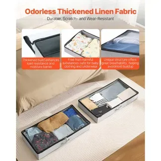 VEVOR Unterbettkommode Unterbettaufbewahrungstasche 2 Stk. (85x43x12cm) Unterbettbehälter mit Deckel, Aufbewahrungsbox für Kleidung Schuhe Schlafzimmer Kleideraufbewahrungstasche 45 L VEVOR Unterbettkommode Unterbettaufbewahrungstasche 2 Stk. (85x43x12cm) Unterbettbehälter mit Deckel, Aufbewahrungsbox für Kleidung Schuhe Schlafzimmer Kleideraufbewahrungstasche 45 L