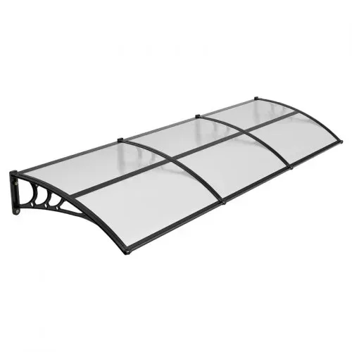 VEVOR Vordach für Haustür 965x2975 mm, Pultbogenvordach, Pultvordach mit Entwässerung & ABS-Halterung, Regen-, Schnee- & Sonnenschutz, Polycarbonat-Überdachung für Veranda & Terrasse, Transparent – Bild 8
