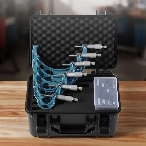 VEVOR Bügelmessschraube 4-tlg. Set, Mikrometer mit Messgenauigkeit von 0,0001/0,0002 Zoll, Messschraube für Metallbearbeitung & Maschinenbau, mit Schutzkoffer, 0-1/1-2/2-3/3-4/4-5/5-6 Zoll – Bild 7