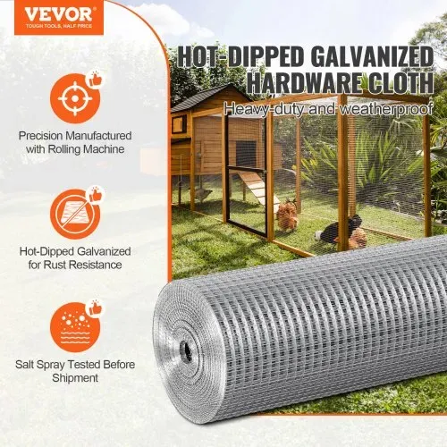 VEVOR Drahtgeflecht, 610 mm x 30,48 m, Volierendraht, 19 Gauge, feuerverzinkte Maschendrahtrolle, Maschendrahtzaun, Maschendraht für Kaninchenkäfige, Garten, kleine Nagetiere VEVOR Drahtgeflecht, 610 mm x 30,48 m, Volierendraht, 19 Gauge, feuerverzinkte Maschendrahtrolle, Maschendrahtzaun, Maschendraht für Kaninchenkäfige, Garten, kleine Nagetiere