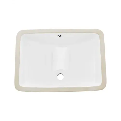 VEVOR Unterbauwaschbecken Handwaschbecken 530 x 375 mm rechteckiges Spülbecken aus Keramik mit Überlaufloch, moderne Unterbauspüle Küchenspüle für kleine Räume, Badezimmerwaschbecken Weiß – Bild 8