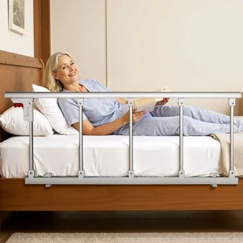 VEVOR Faltbares Bettgitter für Senioren, 122 cm Bettschutzgitter mit Befestigungsgurt, Rausfallschutz, Handschutzgriff, Kantenschutz passend für King-Size-, Queen-Size-, Full-Size- und Twin-Betten – Bild 7