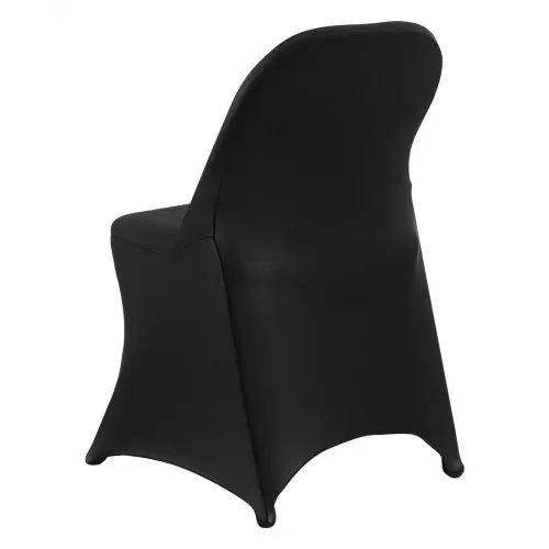 VEVOR Stuhlhussen Stuhlbezug Stretch 150 Stk. waschbarer & abnehmbarer Stuhlüberzug aus Polyester-Spandex für Hochzeitsfeiern Esszimmerbankette, passend für Klappstühle (45 x 46 x 77 cm) Schwarz – Bild 10