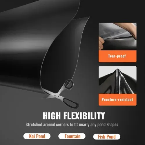 VEVOR Teichfolie, Fischfolie, 914 x 1066 cm, 1,1 mm EPDM, leicht zu schneidende Unterlage – Bild 4