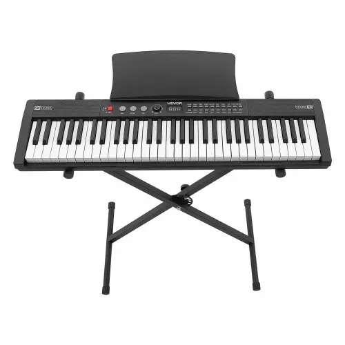 VEVOR Digitalpiano 61 Tasten Halbgewichtet E-Piano mit Ständer Klavierhocker, 128 Klänge, 128 Rhythmen, HiFi-Stereolautsprecher, 3,5-mm-Kopfhörerbuchse, Sustain-Pedal, USB/MIDI und Notenablage – Bild 8