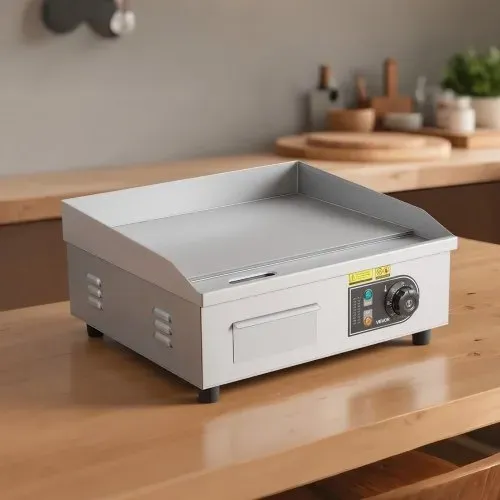 VEVOR Kommerzielle Grillplatte Elektrisch 45 x 30 cm, Bratplatte Elektrogrill 2800 W, Tischgrillplatte 50–300 °C mit 2 Spateln, 2 Bürsten und 4 Fußpolstern, Griddleplatte für Steaks Pfannkuchen – Bild 7