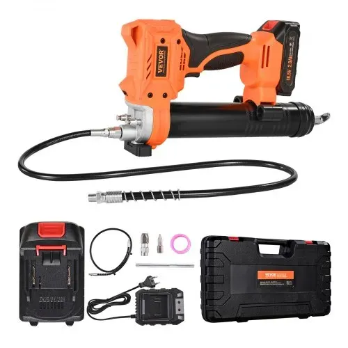 VEVOR Akku-Fettpresse, 55 Mpa, Einhandfettpresse mit 2,0 Ah Akku & LED-Licht, 90 cm Schlauch & Tragetasche, Auslöser, Kompatibel mit 18V Makita-Akkus, Schmieren von Fahrzeugen oder Maschinen – Bild 8