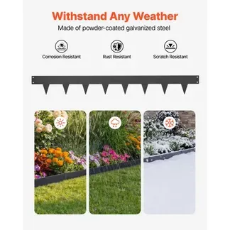 VEVOR Rasenkante, 10er-Pack, 1016×114,3 mm, Beeteinfassung mit 11 Befestigungsclips, Beetbegrenzung aus Verzinktem Stahl, Rasenbleche, Mähkante, Metall Palisade für Blumenbeete & Gartenwege, Schwarz VEVOR Rasenkante, 10er-Pack, 1016×114,3 mm, Beeteinfassung mit 11 Befestigungsclips, Beetbegrenzung aus Verzinktem Stahl, Rasenbleche, Mähkante, Metall Palisade für Blumenbeete & Gartenwege, Schwarz
