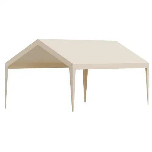 VEVOR Carport-Ersatzdach, 3,65x6,09 m, tragbare Garagenzeltplane, UV-beständige Autounterstandsplane, Carport-Abdeckung mit Ballfangnetzen, Beige, Rahmen nicht im Lieferumfang enthalten – Bild 8