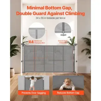 VEVOR einziehbares Babygitter (87 cm hoch ausziehbar bis 140 cm breit) ausziehbares Gitter für Kinder Haustiere, Netzmaterial, Treppenschutzgitter für Innentreppen, Türen, Flure, Spielzimmer, Grau VEVOR einziehbares Babygitter (87 cm hoch ausziehbar bis 140 cm breit) ausziehbares Gitter für Kinder Haustiere, Netzmaterial, Treppenschutzgitter für Innentreppen, Türen, Flure, Spielzimmer, Grau