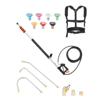 VEVOR Teleskopstrahlrohr, 6358 mm, 4000 psi, Teleskoplanze mit Hochdruckreiniger-Verlängerungsstäben, Dachrinnenreiniger, schwenkbarer Kupplung, 7 Sprühdüsenspitzen & verstellbarem Stützgurt VEVOR Teleskopstrahlrohr, 6358 mm, 4000 psi, Teleskoplanze mit Hochdruckreiniger-Verlängerungsstäben, Dachrinnenreiniger, schwenkbarer Kupplung, 7 Sprühdüsenspitzen & verstellbarem Stützgurt