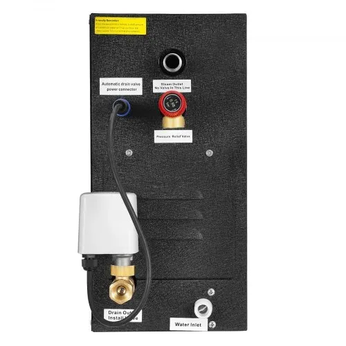 VEVOR Dampfgenerator, 7,5 kW Dampferzeuger, Dampfduschsystem mit Steuerung für Sauna, Bad, Spa, kommerzielles automatisches Ablaufset mit Überhitzungs-, Trockenlauf- & Überdruckschutz, Schwarz – Bild 8