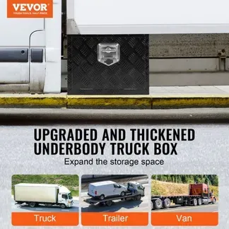 VEVOR Truckbox Werkzeugbox, Unterboden-Anhängerbox, Werkzeugkasten 46 x 32 x 36 cm Pickup-Aufbewahrungsbox, Aluminiumlegierung, 20 kg belastbarer Werkzeugkasten, abschließbare Aufbewahrungsbox VEVOR Truckbox Werkzeugbox, Unterboden-Anhängerbox, Werkzeugkasten 46 x 32 x 36 cm Pickup-Aufbewahrungsbox, Aluminiumlegierung, 20 kg belastbarer Werkzeugkasten, abschließbare Aufbewahrungsbox