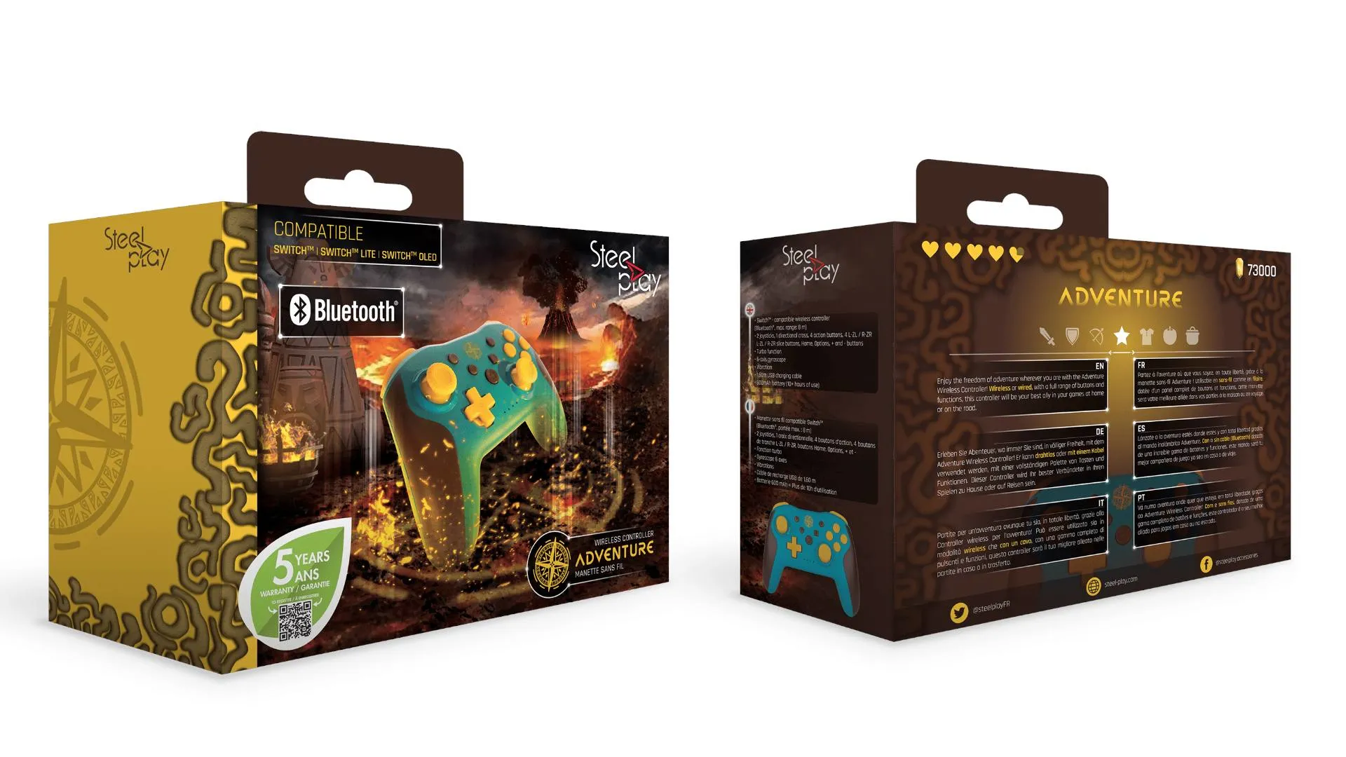 Lexip Adventure Classic Braun, Türkis, Gelb Bluetooth Bewegungssteuerung Analog / Digital Nintendo Switch, Nintendo Switch Lite, Nintendo Switch OLED – Bild 3