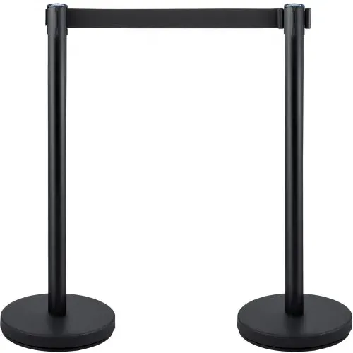 VEVOR Personenleitsystem 4 Ständer, 90 cm Gesamthöhe VIP Absperrung mit Vierwegadapter, Abgrenzungsständer, Absperrständer mit 2 M Länge Gürtel für Airport Flughafen, Ständer Stahl und Eisen, Schwarz – Bild 8