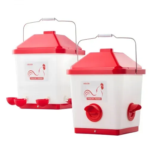 VEVOR Futterautomat & Hühnertränke, 18,14 kg/19L, regensicherer Wasserspender mit Wassernapf, kein Futterverlust, automatische Schwerkraftzufuhr, Geeignet für Hühner, Enten & Puten – Bild 8