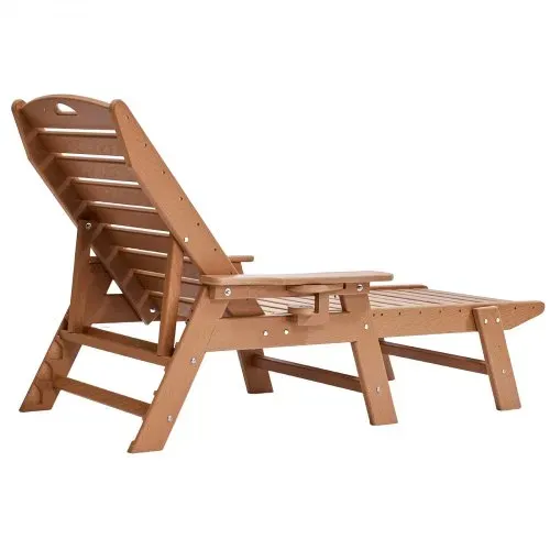VEVOR Sonnenliege, 181kg Tragkraft, HDPE Gartenliege, Strandliege mit 6-fach verstellbarer Rückenlehne, Armlehne, Getränkehalter, Balkonliege, Terrassenliege für Pool, Terrasse, Patio, Rasen, Braun – Bild 10