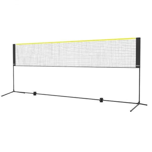 VEVOR Badmintonnetz, höhenverstellbares Volleyballnetz, 420 x 155 x 103 cm Faltbares Pickleballnetz, Tragbares Tennisnetz-Set mit Stangen, Ständer und Tragetasche, im Garten, Drinnen & Draußen – Bild 8