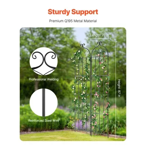 VEVOR Rankhilfe, 221 x 50 cm, 2er-Set rostfreies Metallspalier für Gartenblumen, Rankgitter für Rosen, Gurkenstütze, Kletterhilfe, Pflanzengitter, dekoratives Clematis-Spalier für Innenhöfe & Rasen VEVOR Rankhilfe, 221 x 50 cm, 2er-Set rostfreies Metallspalier für Gartenblumen, Rankgitter für Rosen, Gurkenstütze, Kletterhilfe, Pflanzengitter, dekoratives Clematis-Spalier für Innenhöfe & Rasen