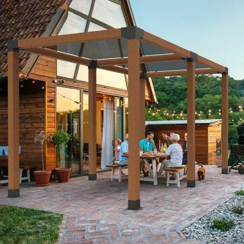 VEVOR 2er-Set Pfostenverbinder aus 2 mm dicken Stahlplatten Pfostenecke Pergola Eckverbinder Holzverbinder 90°-Stiefelstruktur Eckhalterung Holzbalken Pavillon Halterungs Set 390x270x202mm – Bild 7
