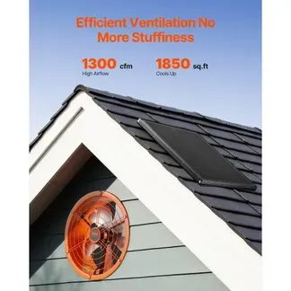 VEVOR Solar Ventilator, 400 x 150 mm, Solar Powered Fan, Dachbodenabluftventilator mit einstellbarem Thermostat, Außengitter, 1300 CFM Luftstromkapazität, für Giebel, Dach, Garage, Werkstatt VEVOR Solar Ventilator, 400 x 150 mm, Solar Powered Fan, Dachbodenabluftventilator mit einstellbarem Thermostat, Außengitter, 1300 CFM Luftstromkapazität, für Giebel, Dach, Garage, Werkstatt