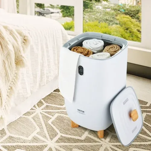 VEVOR 35L großer Handtuchwärmer-Eimer, Handtuchwärmer mit LED-Bildschirm und Trockenfunktion, intelligenter Handtuchwärmer mit einstellbarem Timer für Badezimmer, Bademantel, Decke und Pyjama, automatische Abschaltung, weiß – Bild 7