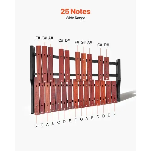 VEVOR Glockenspiel, 25 Noten, professionelles Xylophon-Schlaginstrument aus Holz, mit 4 Schlägeln, 1200D Oxford-Tragetasche, Ideal zum Musiklernen, Üben und Aufführen von Popsong VEVOR Glockenspiel, 25 Noten, professionelles Xylophon-Schlaginstrument aus Holz, mit 4 Schlägeln, 1200D Oxford-Tragetasche, Ideal zum Musiklernen, Üben und Aufführen von Popsong