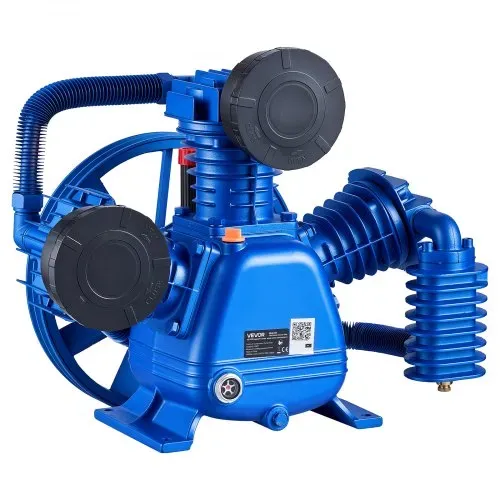 VEVOR Luftkompressor Pumpenkopf 5PS 12bar Druckluft Aggregat 3 Zylinder, Kompressoraggregat für Werkstatt & Garage, Ersatzkopf aus Gusseisen, Zweistufig, 422 L/min Luftdurchsatz, mit Riemenscheibe – Bild 10