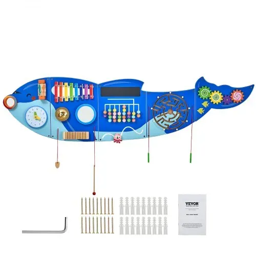 VEVOR Orca Aktivitätswand, Busy Board Panels, 12 Spiele, Montessori Sensory Wall Spielzeug für Kinder von 3–12 Jahren, Lernaktivitätszentrum, ideal für Spielzimmer, Kindergarten, Klassenzimmer – Bild 8
