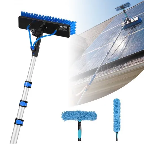 VEVOR Teleskop Waschbürste für Solarpanel, Photovoltaik Reiniger inkl. 1,7-6m Alu-Teleskop 20m Wasseranschluss 180° Bürste Abzieher Seifenspender, Reinigungsset für Solaranlage Fenster Terrassendach VEVOR Teleskop Waschbürste für Solarpanel, Photovoltaik Reiniger inkl. 1,7-6m Alu-Teleskop 20m Wasseranschluss 180° Bürste Abzieher Seifenspender, Reinigungsset für Solaranlage Fenster Terrassendach