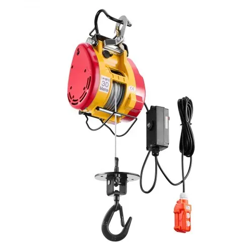 VEVOR 2-in-1 elektrische Hebewinde, 500 kg Kapazität, 1800 W tragbare Kraftwinde, 30 m Hubhöhe, 11 m/min mit Kabel- und kabelloser Fernbedienung, für Garage, Lager, Fabrik, Hebe- & Abschlepparbeiten – Bild 9
