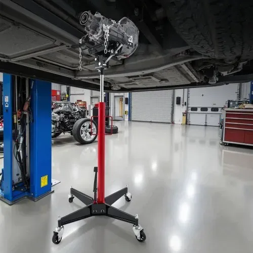 VEVOR hydraulischer Wagenheber Getriebeheber mit 500 kg Hubkapazität, Teleskop-Getriebeheber mit Pedal, 360°-Schwenkrad, 127-202 cm Hubhöhe, Hebezeug für Garage / Werkstatt Rot + Schwarz – Bild 7