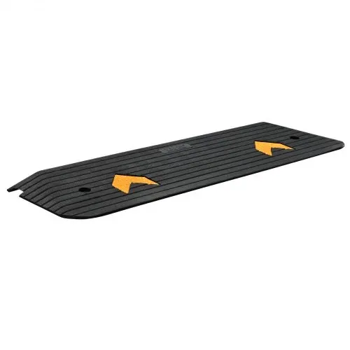 VEVOR Schwellenrampe Vollgummi Türschwellenrampe 15Tonnen Tragfähigkeit Bordsteinrampe mit Kanal 113x24,1x2,5cm Rollstuhlrampe Auffahrrampe Gummirampe Ideal für unebenen Boden Bordsteinkanten – Bild 9