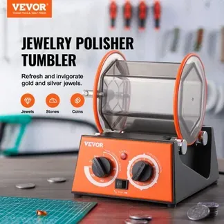 VEVOR Poliertrommel Schmuck-Poliermaschine 3 kg, Rotary Tumbler Oberflächenpolierer 60 W, Schmuck Polieren Dreh-Tumbler Einstellbare Zeit & Drehzahl Polierer Kugelmühle, für Gold, Silber usw. VEVOR Poliertrommel Schmuck-Poliermaschine 3 kg, Rotary Tumbler Oberflächenpolierer 60 W, Schmuck Polieren Dreh-Tumbler Einstellbare Zeit & Drehzahl Polierer Kugelmühle, für Gold, Silber usw.