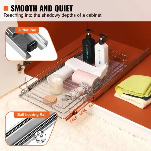 VEVOR ausziehbares Gewürzregal (315x420x85 mm) Spülschrankregal Küchenschrank, Schiebeschublade Waschbecken Gewürzregal Schrank Organizer Unterschrankregal 345x450x185 mm (Einbaumaße) – Bild 2