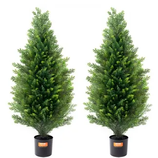 VEVOR Künstlicher Formschnittbaum aus Zeder, 91,4 cm hoch (2 Stück), mit zusätzlichen Blättern und Topf, künstliche immergrüne Kiefern-Zypressenpflanze, UV-geschütztes künstliches Grünset VEVOR Künstlicher Formschnittbaum aus Zeder, 91,4 cm hoch (2 Stück), mit zusätzlichen Blättern und Topf, künstliche immergrüne Kiefern-Zypressenpflanze, UV-geschütztes künstliches Grünset