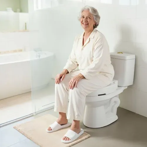 VEVOR Toilettensitzerhöhung Toilettenerhöhung mit 136 kg Tragkraft & 88,9 mm Hubhöhe, erhöhter Toilettensitz aus HDPE mit vergrößerter Öffnung für ältere Menschen Senioren Behinderte – Bild 7