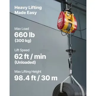 VEVOR Seilwinde Elektrisch 300 kg, 2-in-1 Elektro-Seilhebezug 1500 W, Hebezug 30 m Hubhöhe, Seilzug 18,9 m/min, mit kabelgebundener & kabelloser Fernbedienung für Fabrik, Lagerhalle & Garage VEVOR Seilwinde Elektrisch 300 kg, 2-in-1 Elektro-Seilhebezug 1500 W, Hebezug 30 m Hubhöhe, Seilzug 18,9 m/min, mit kabelgebundener & kabelloser Fernbedienung für Fabrik, Lagerhalle & Garage