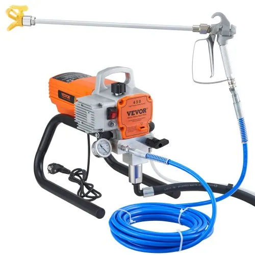 VEVOR Pro Airless-Wandfarbspritzgerät, 1800 W elektrisches Spritzpistolen-Set, einstellbarer Sprühdruck mit Rohr für Wand- und Decken-/Holz- und Metallfarbe VEVOR Pro Airless-Wandfarbspritzgerät, 1800 W elektrisches Spritzpistolen-Set, einstellbarer Sprühdruck mit Rohr für Wand- und Decken-/Holz- und Metallfarbe