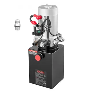 VEVOR 6 Qt Hydraulikaggregat einfachwirkende Kippanhängerpumpe, maximaler Öffnungsdruck 22 MPa und Fördermenge 3,4 L/min, 12 V DC Hydraulikpumpe mit Metallbehälter für Kippanhänger Schwarz VEVOR 6 Qt Hydraulikaggregat einfachwirkende Kippanhängerpumpe, maximaler Öffnungsdruck 22 MPa und Fördermenge 3,4 L/min, 12 V DC Hydraulikpumpe mit Metallbehälter für Kippanhänger Schwarz