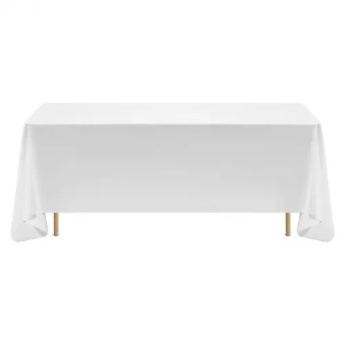 VEVOR 6 x Tischdecke Tischwäsche 1778x3048 mm, wiederverwendbarer Tischdeckenschutz, maschinenwaschbares Tischtuch aus Polyestergewebe für Partys Hochzeiten Bankette formelle Veranstaltungen, Weiß – Bild 9