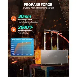 VEVOR tragbare Propangas-Schmiede mit 3 Brenner 1427 °C, Hufschmiede Schmiedeofen mit quadratischer Form, Edelstahl, Gasschmiedewerkzeuge und -ausrüstung, Schmelzofen Verwendung zum Metallschmieden VEVOR tragbare Propangas-Schmiede mit 3 Brenner 1427 °C, Hufschmiede Schmiedeofen mit quadratischer Form, Edelstahl, Gasschmiedewerkzeuge und -ausrüstung, Schmelzofen Verwendung zum Metallschmieden