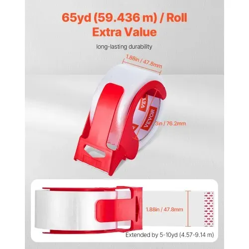 VEVOR Transparentes Packband, 76,2 mm Kern, 12er-Set 47,8 mm x 59,436 m Paketklebeband mit Spender, 0,068 mm Hochleistungs-Klebeband, ideal für Umzüge, Lagerung & Verpackung, Versand & Postversand VEVOR Transparentes Packband, 76,2 mm Kern, 12er-Set 47,8 mm x 59,436 m Paketklebeband mit Spender, 0,068 mm Hochleistungs-Klebeband, ideal für Umzüge, Lagerung & Verpackung, Versand & Postversand