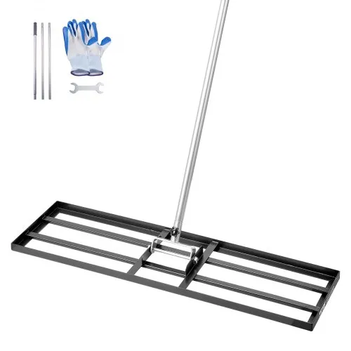 VEVOR Rasenrakel, Levelingrake mit 213 cm Griff, 914×254 mm Bodenplatte, rostbeständiger Nivellierrechen aus Karbonstahl, 3 Höhen verstellbar, Rasennivellierungswerkzeug für den Garten & Golfplätze VEVOR Rasenrakel, Levelingrake mit 213 cm Griff, 914×254 mm Bodenplatte, rostbeständiger Nivellierrechen aus Karbonstahl, 3 Höhen verstellbar, Rasennivellierungswerkzeug für den Garten & Golfplätze