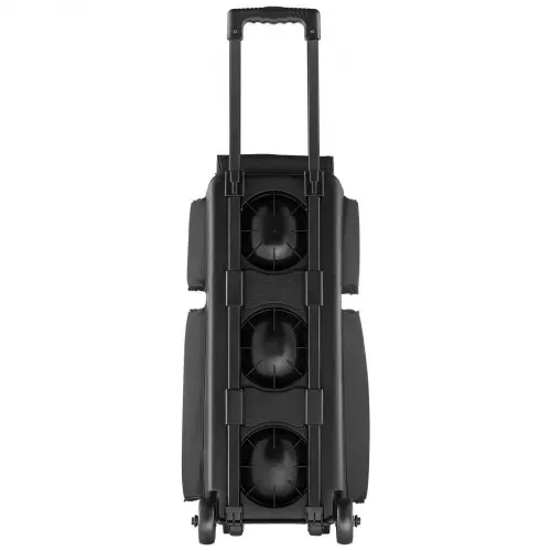 VEVOR Bowlingballtasche für 3 Bälle mit Doppelrollen & separatem Fach für Schuhe (bis US-Größe 16) & übergroßer Zubehörtasche, einziehbarer Griff lässt sich auf 105 cm ausziehen Schwarz – Bild 2